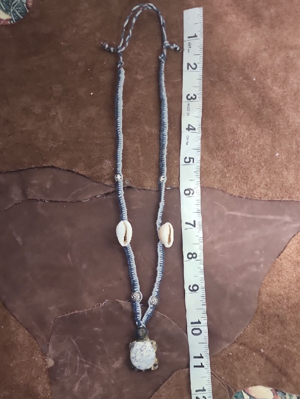 ⚡️Flash Sale⚡️Handmade Blue Shell & Turtle Pendant Macrame Necklace - Picture 6 of 7